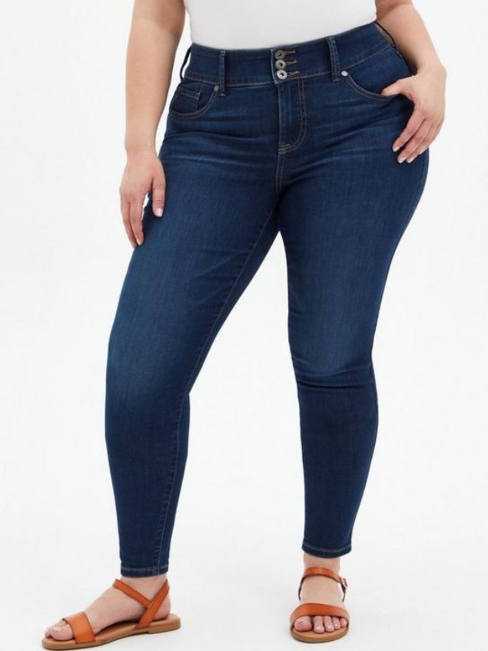 TORRID # Feel the fit jegging super soft Navy High-Rise Skinny Jeans size 18 R